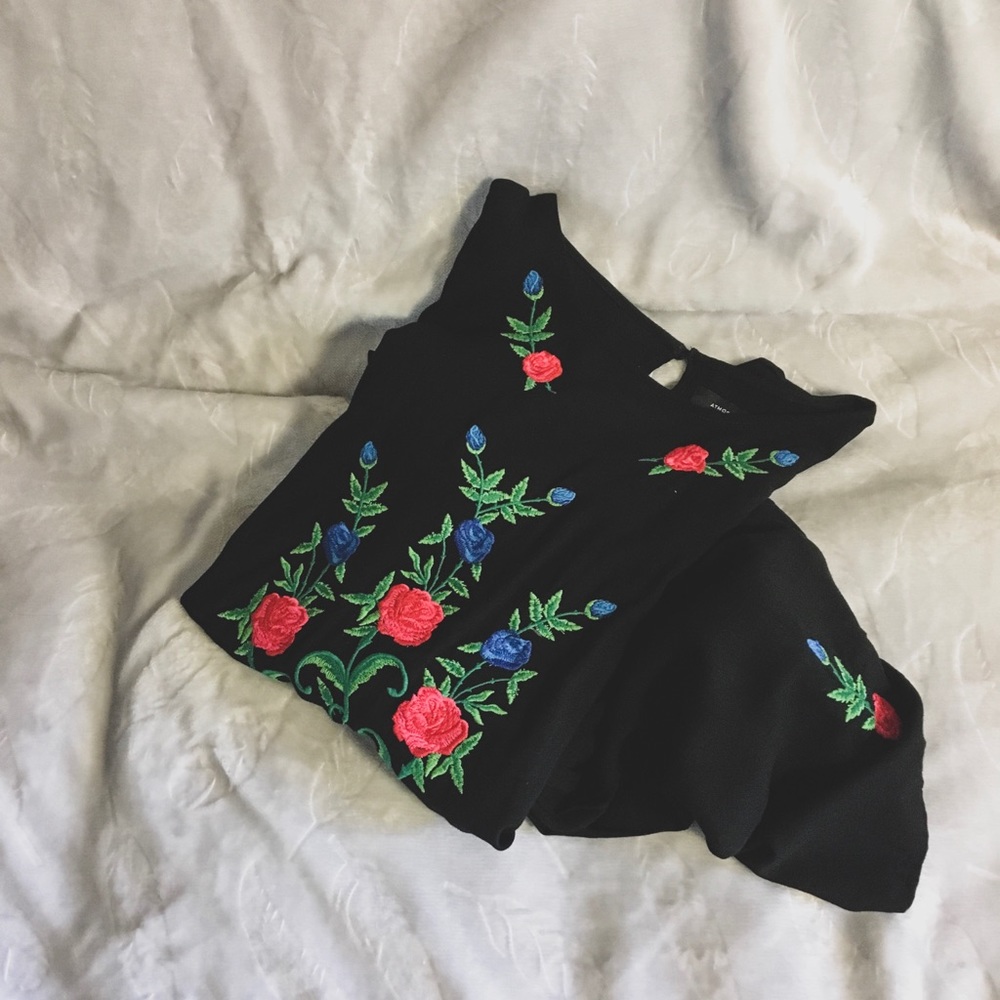 floral embroidered swing dress